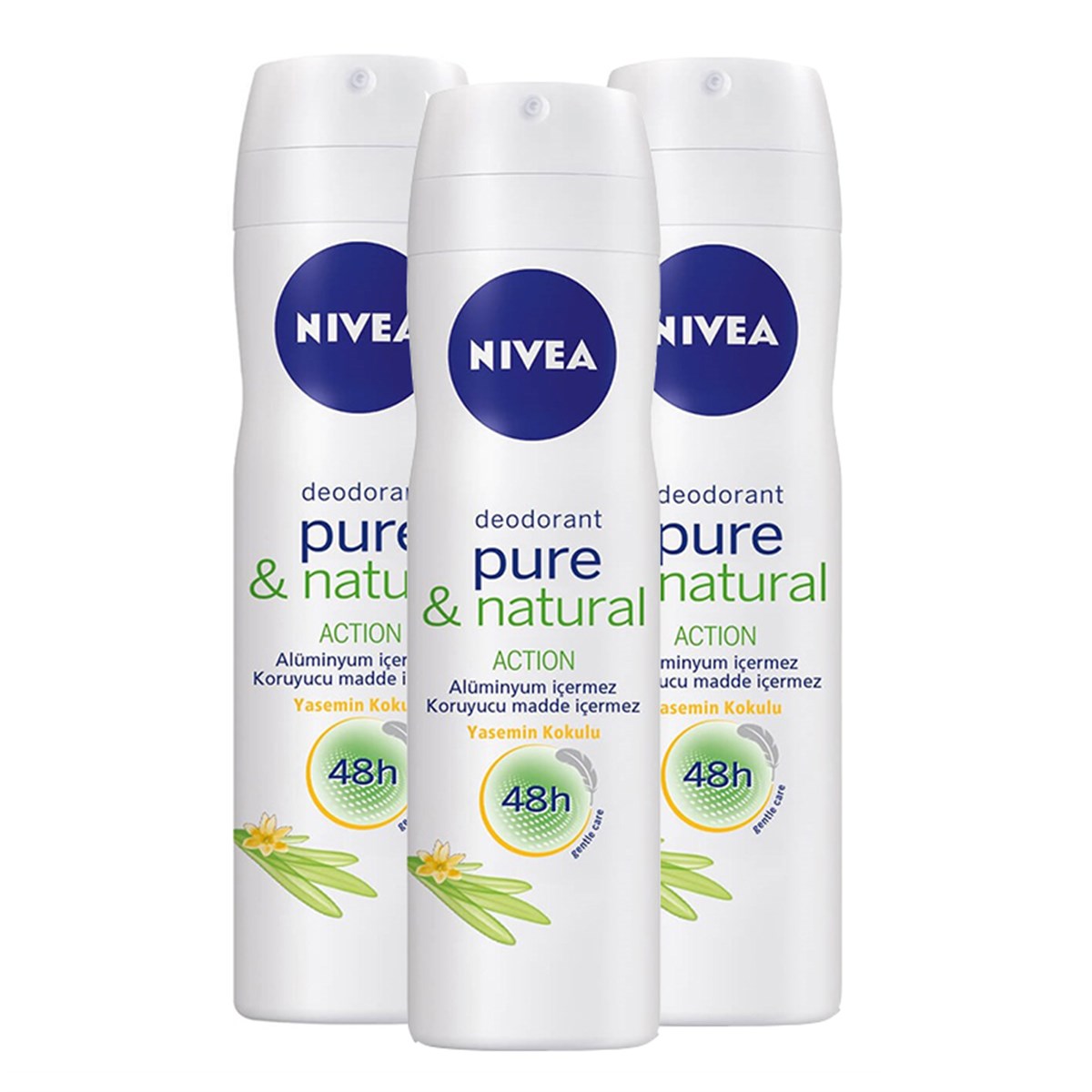 Nivea Pure Natural Kadın Deodorant 150 ml x 3 Adet