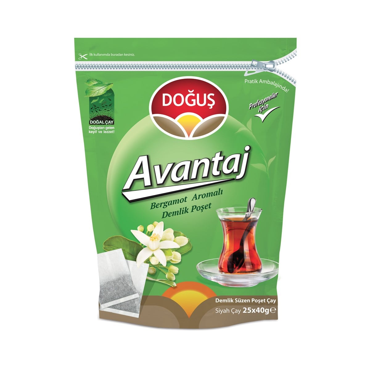 Doğuş Profesyonel Avantaj Bergamot Aroma Demlik Poşet Çayı 40 Gr 25'li Paket