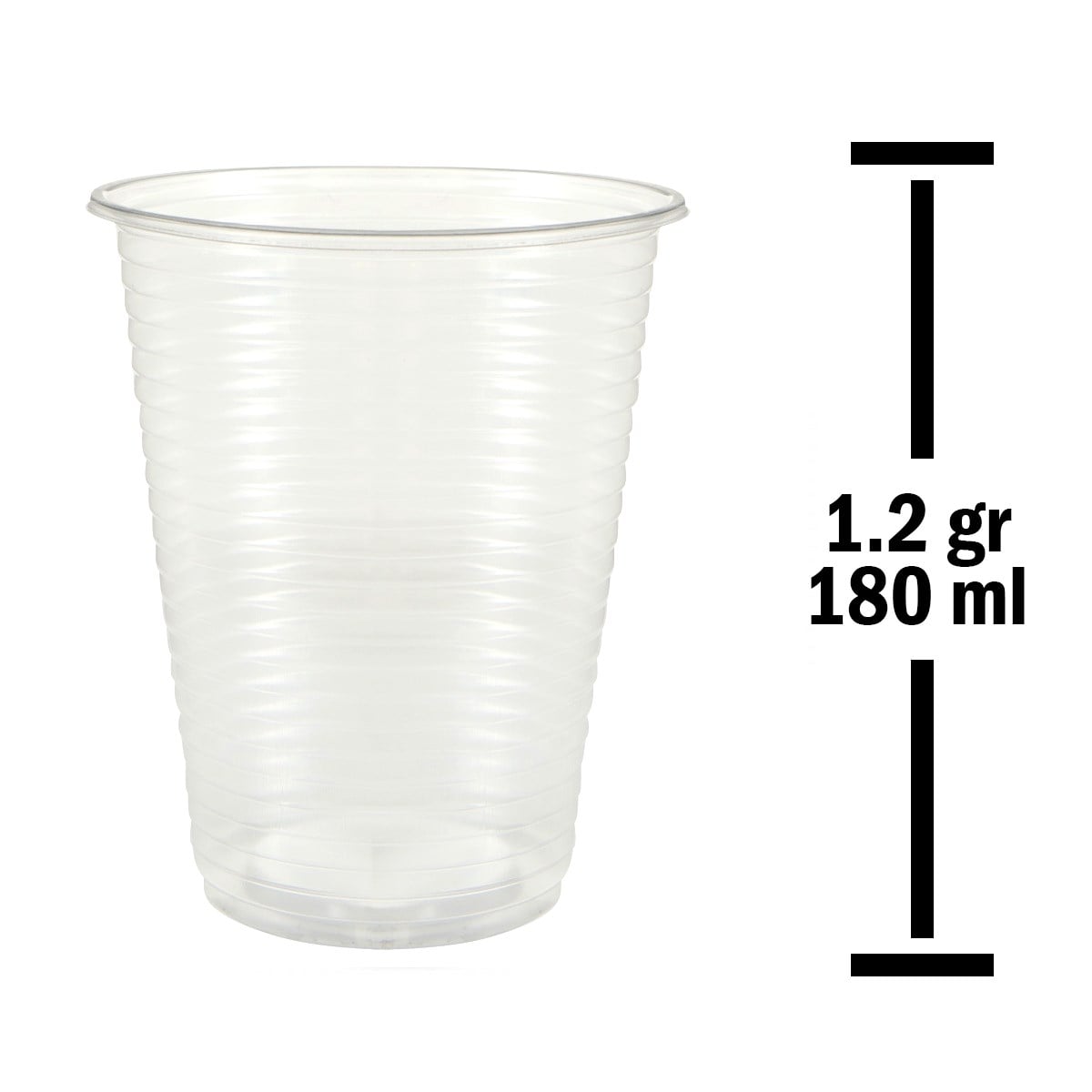 Ekonomik 180 ml Şeffaf Plastik Bardak 1.2 gr 100'lü Paket