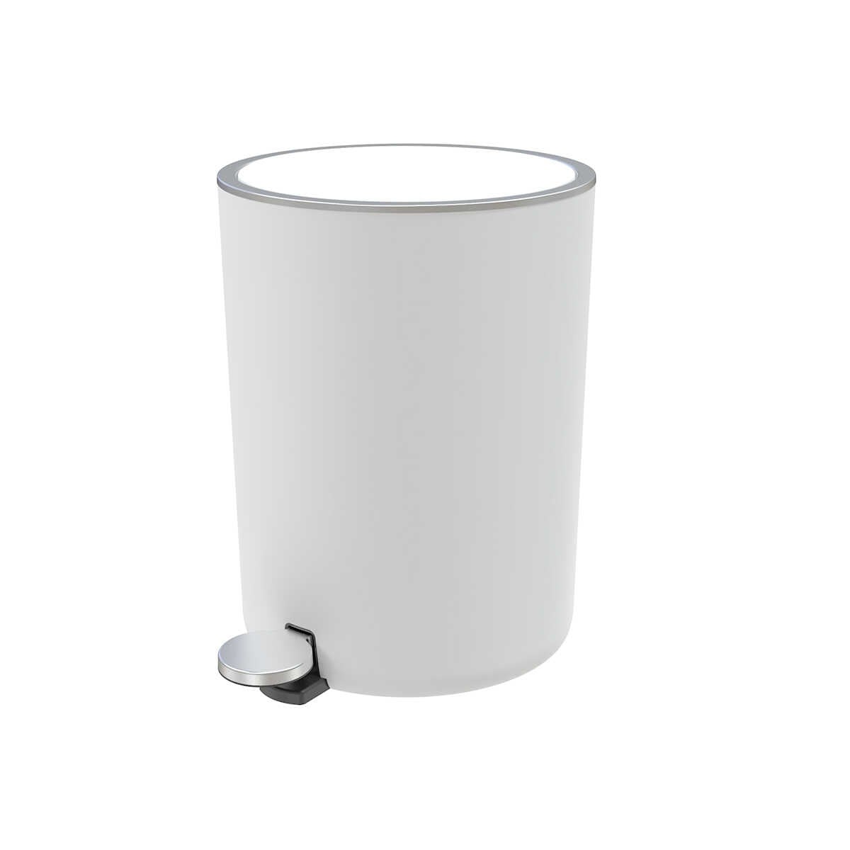 Primanova Lenox 5 lt Pedallı Çöp Kovası Beyaz