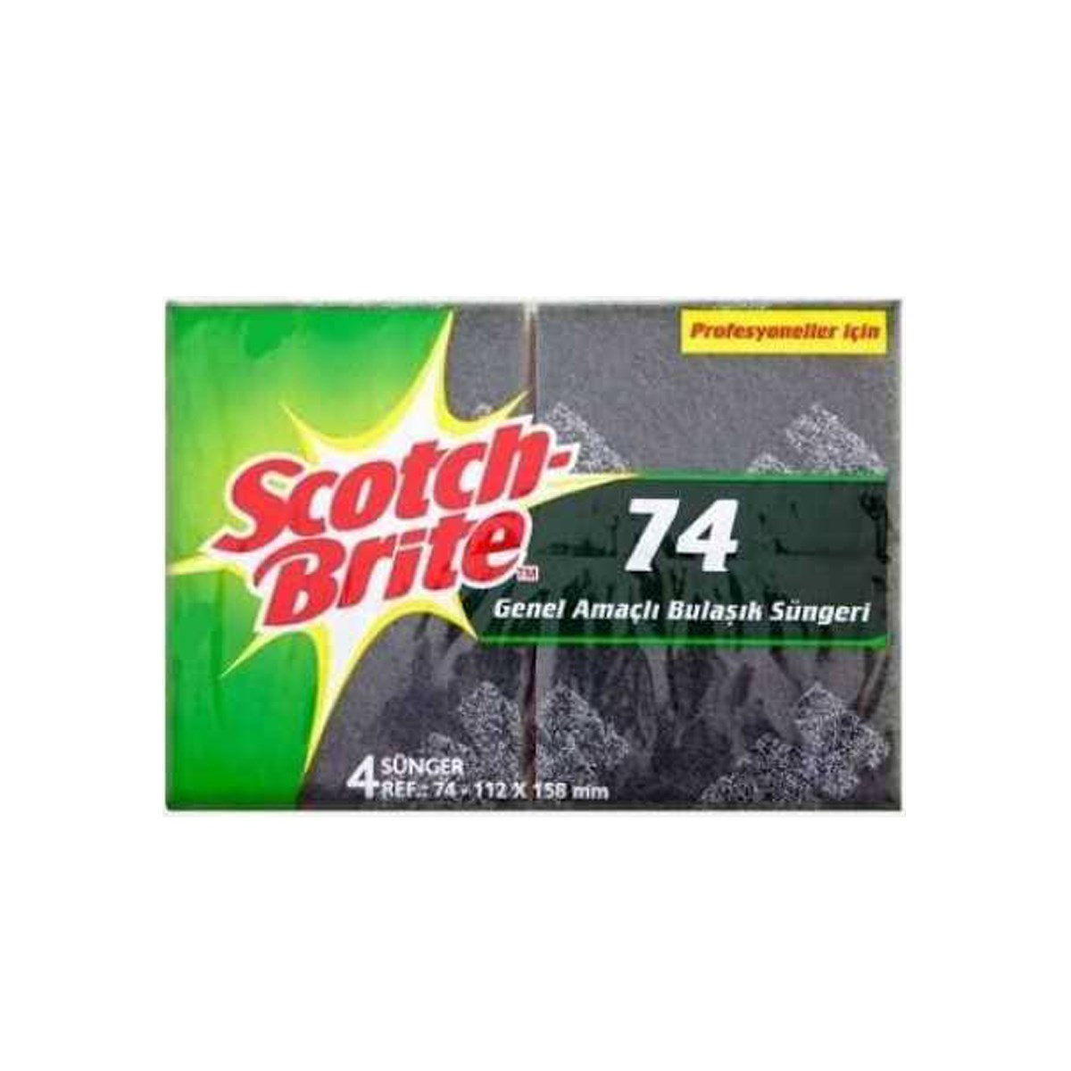 3M Sb74 Yeşil Klasik Sünger 4'lü