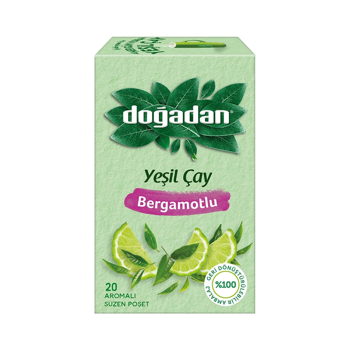 Doğadan Bergamot Aromalı Yeşil Çay 20'li Paket