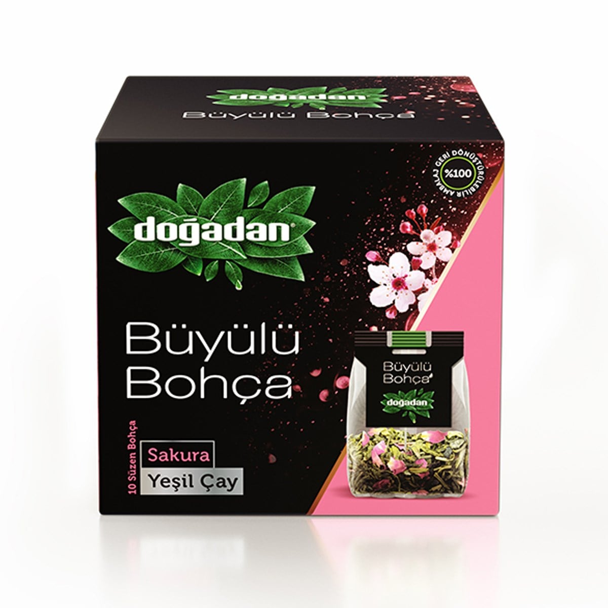 Doğadan Büyülü Bohça Yeşil Çay Sakura16'lı Paket