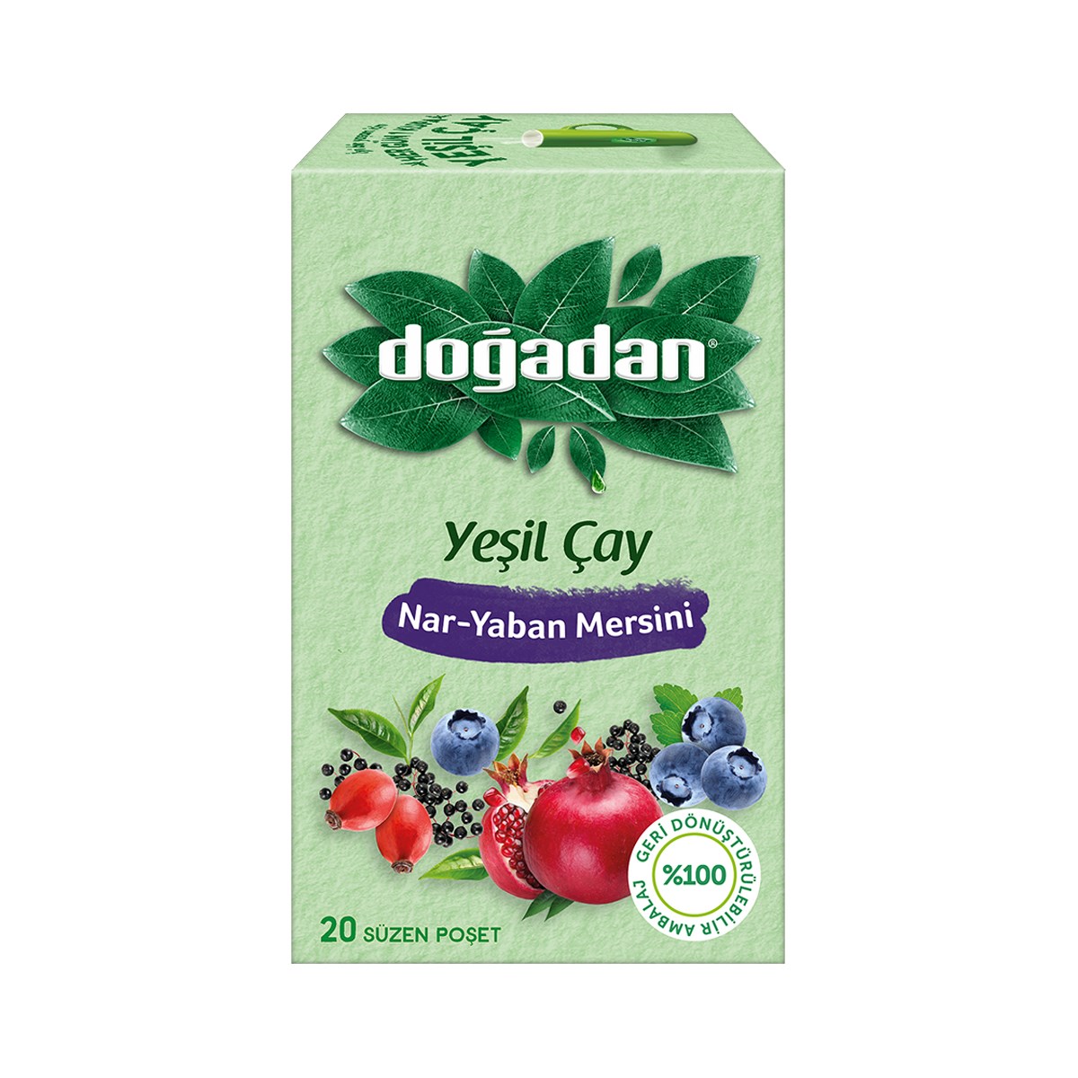 Doğadan Yeşil Çay Nar Yaban Mersini 20'li Paket