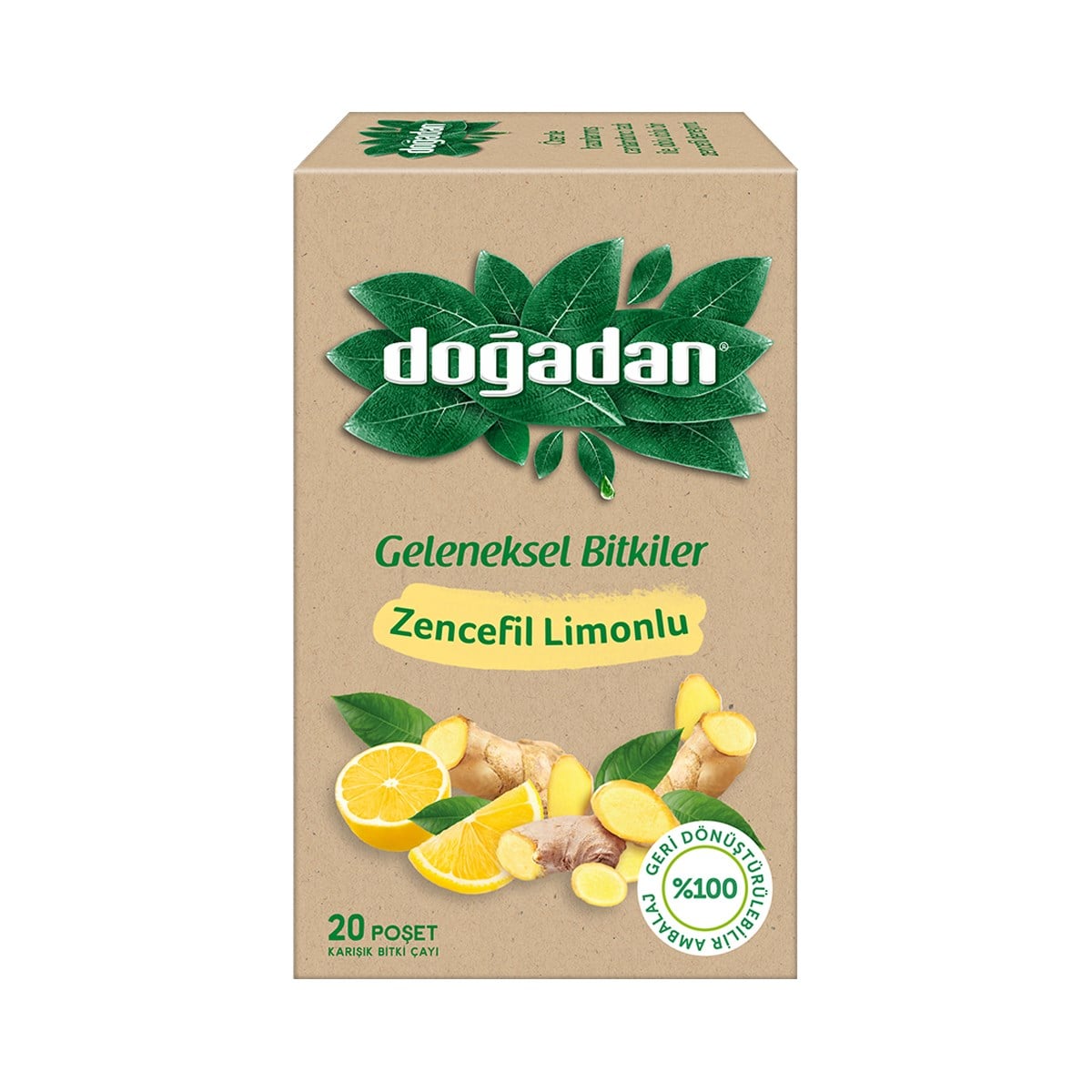 Doğadan Zencefil Limon Kabuklu Meyve Çayı 20'li Paket