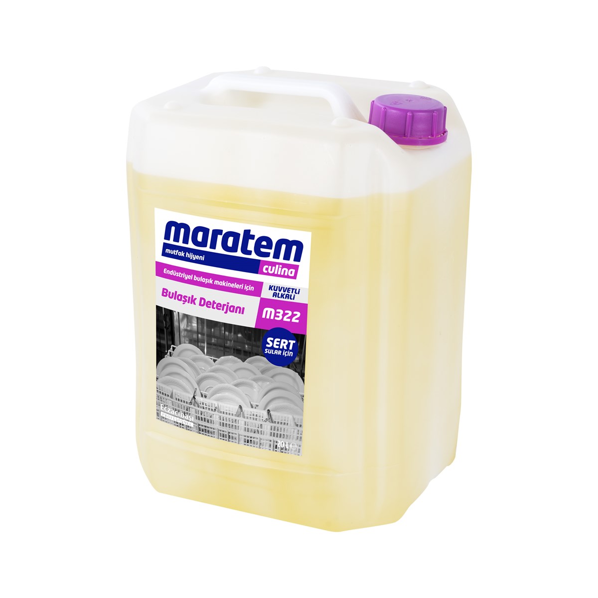 Maratem M322 Bulaşık Makineleri İçin Bulaşık Deterjanı Sert Sular 20lt