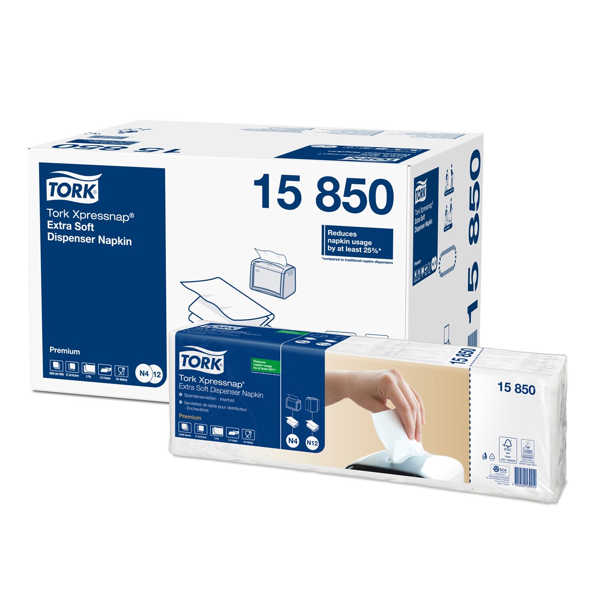 Tork Xpressnap Dispenser Peçete Premium 200 Yaprak Koli İçi 40 Paket