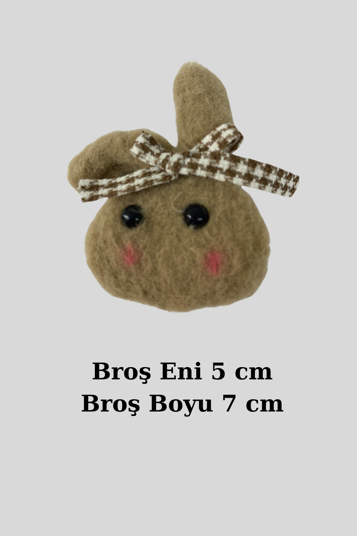 Peluş Hayvan Broş Mont Çanta Terlik Toka Aksesuar-VİZON