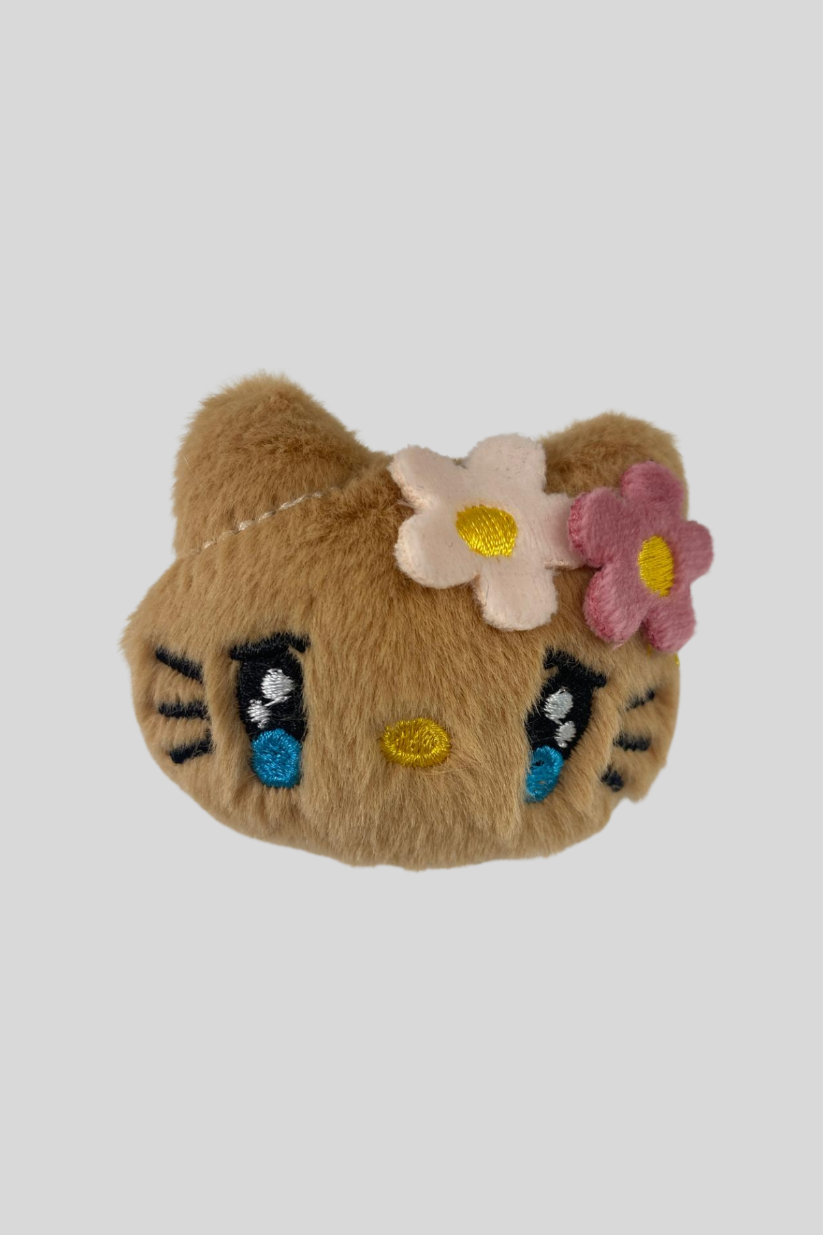 Sarı Kedi Peluş Broş Mont Çanta Terlik Toka Aksesuar-KAHVE