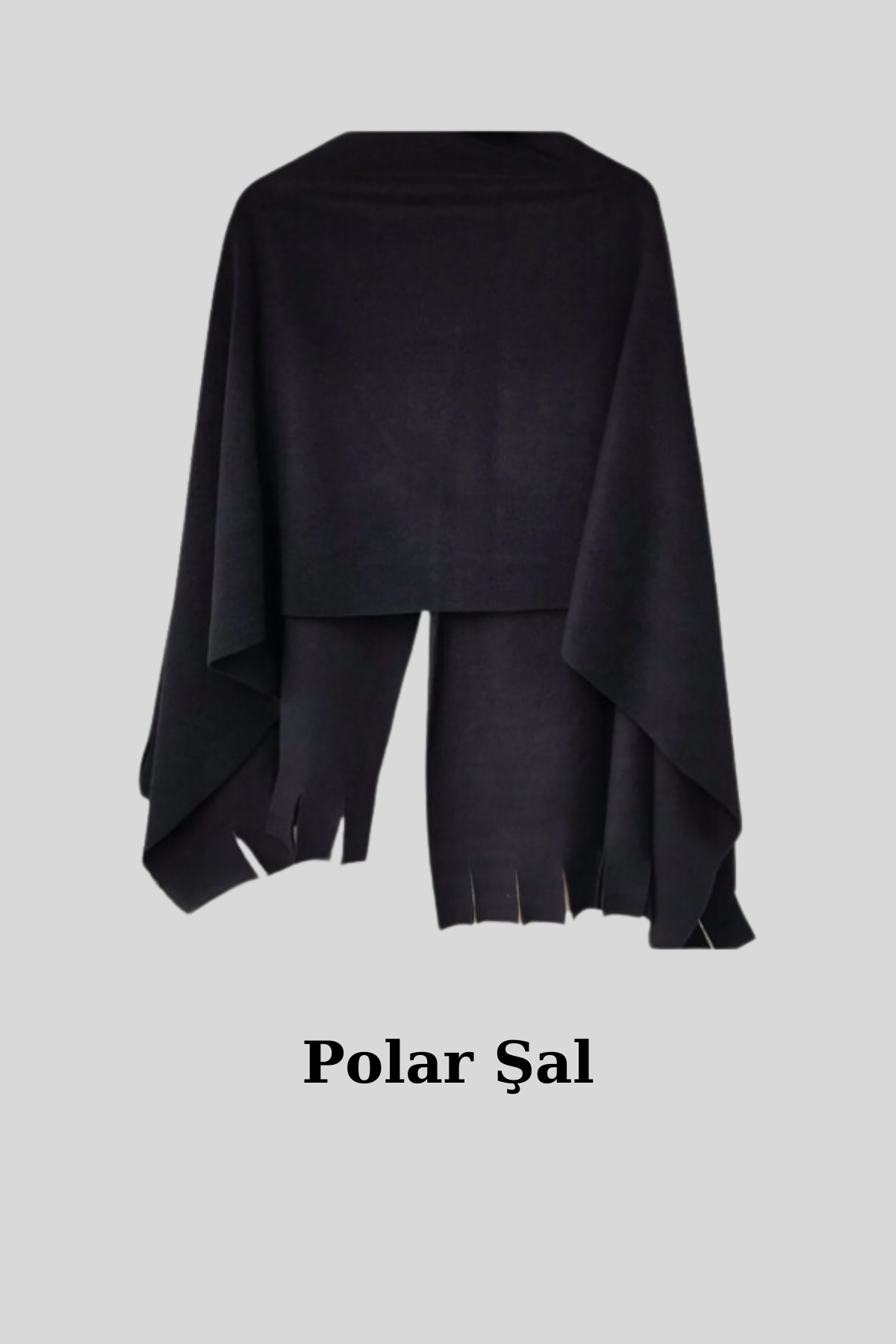 Siyah Polar Şal Atkı Büyük Boy Omuz Şalı