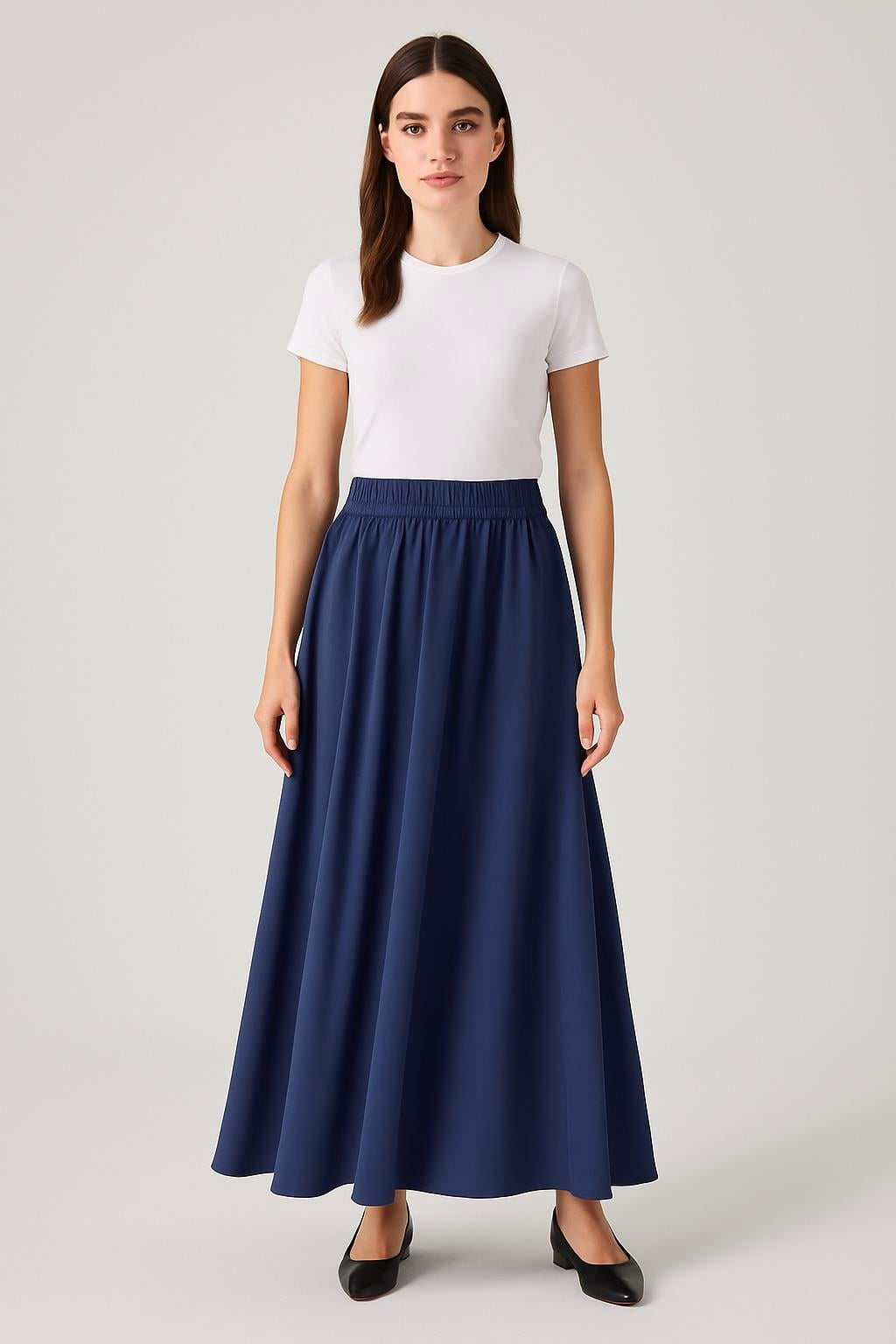 DAİRE KLOŞ ETEK - LACİVERT