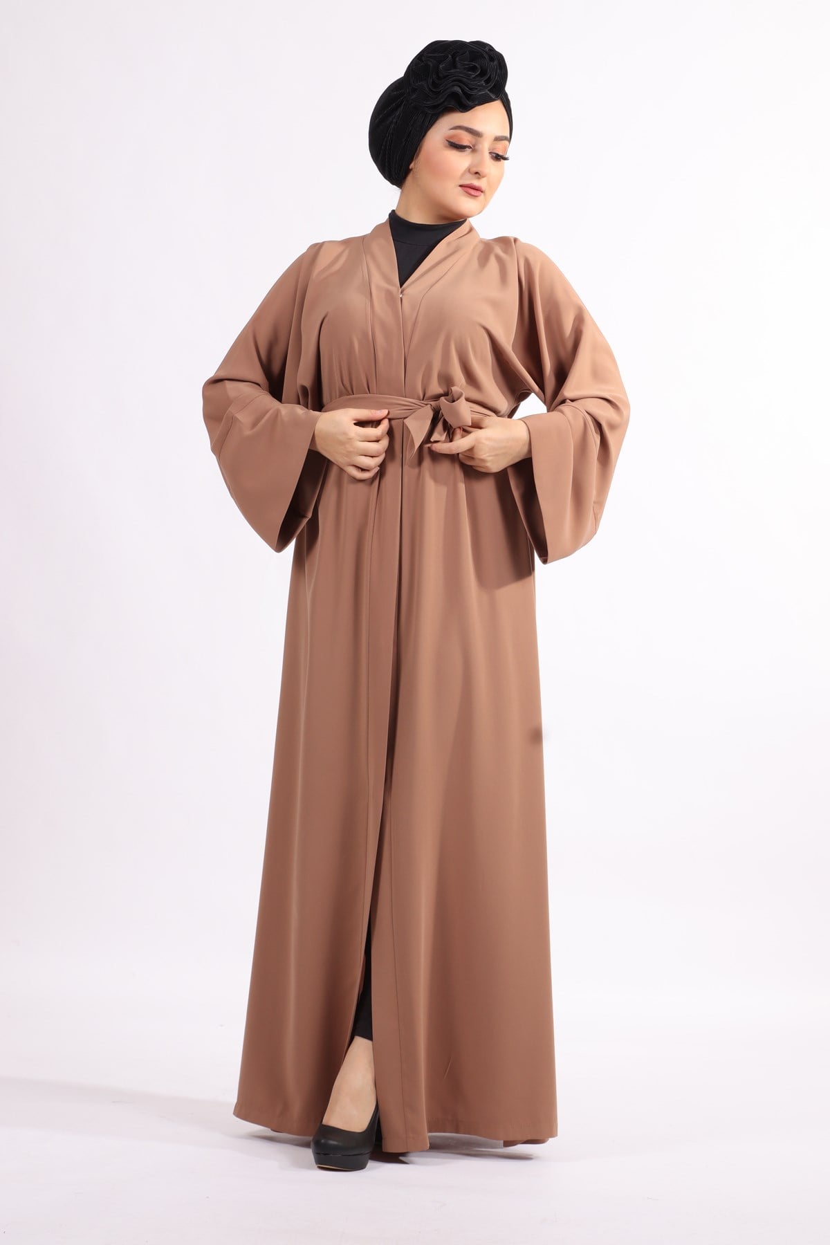 Düz Abaya - Vizon