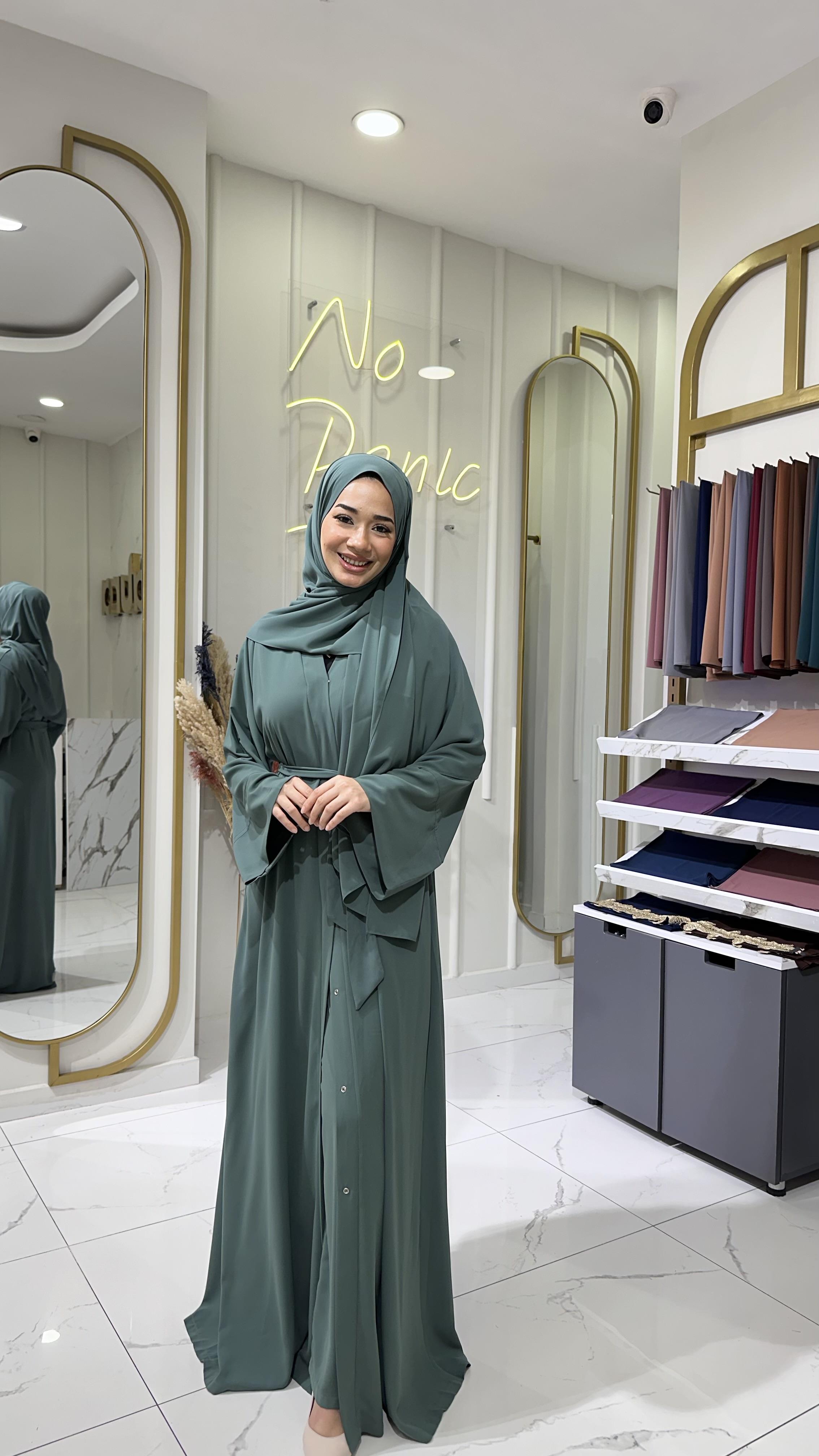 Düz Abaya-Nane Yeşil