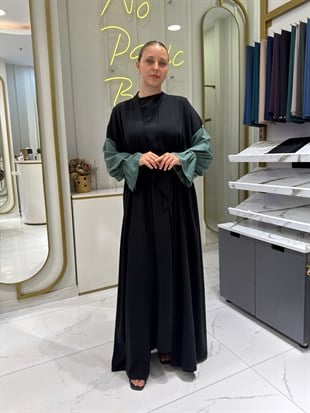 DEFNE ABAYA - MİNT YEŞİLİ & ŞAL & İÇLİK TAKIM