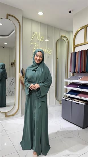 Düz Abaya-Nane Yeşil
