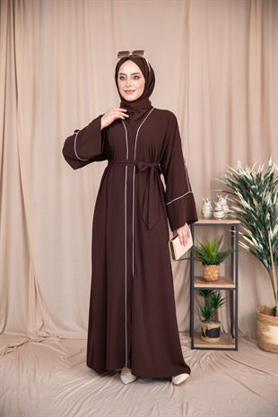 Omuz Biyeli Abaya - Acı Kahve