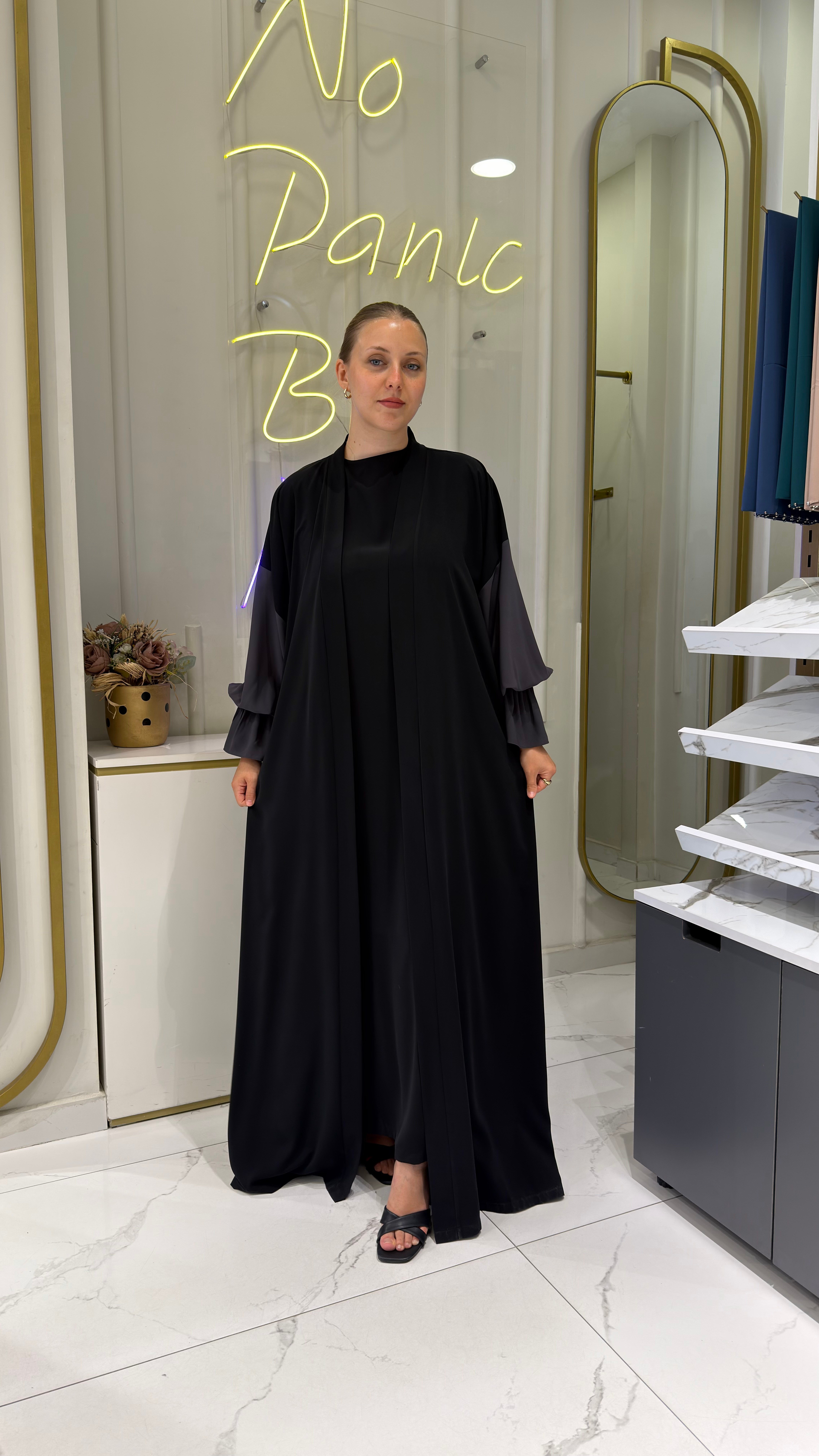 DEFNE ABAYA - ANTRASİT & ŞAL & İÇLİK TAKIM