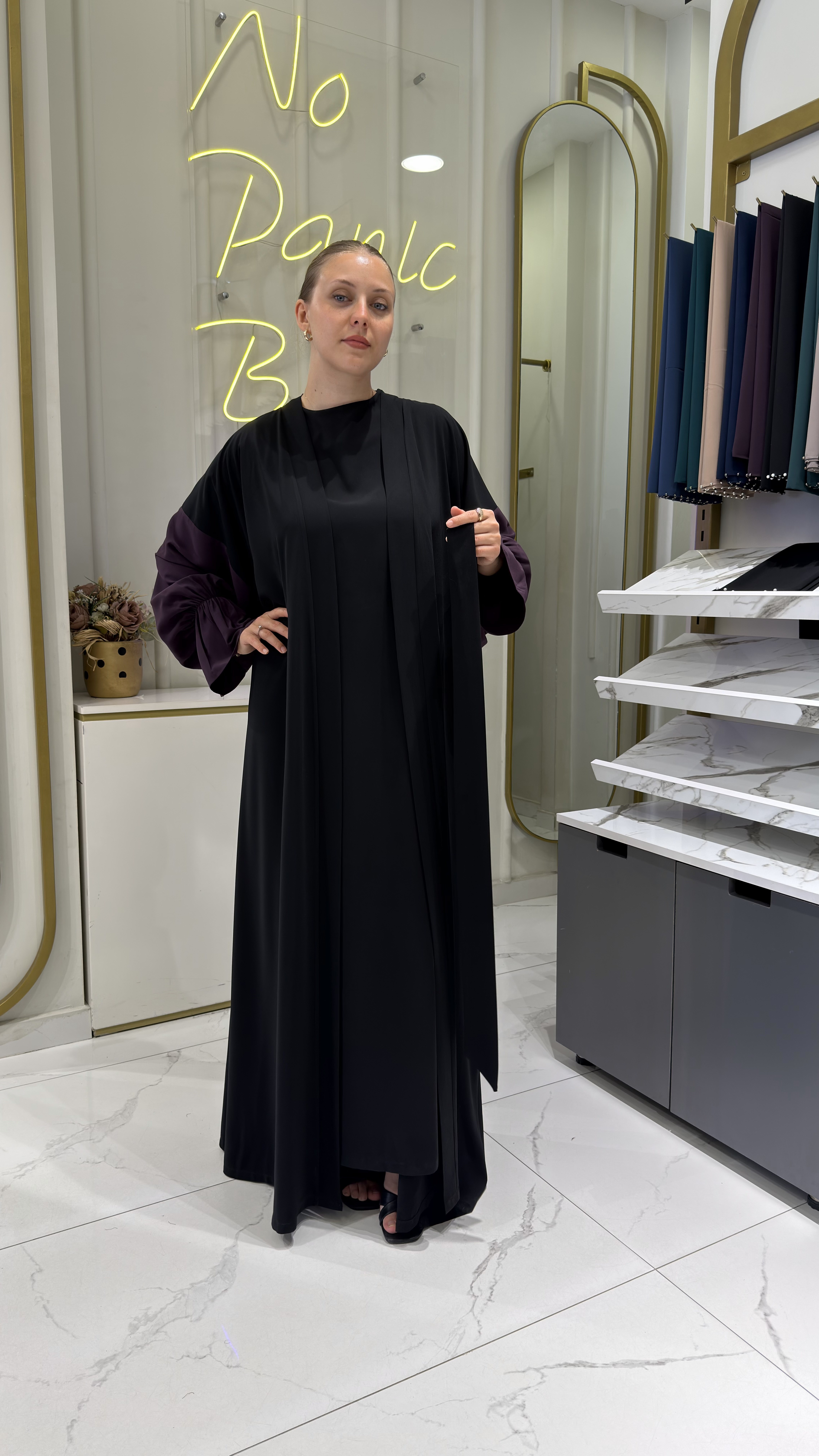 DEFNE ABAYA - MÜRDÜM & ŞAL & İÇLİK TAKIM