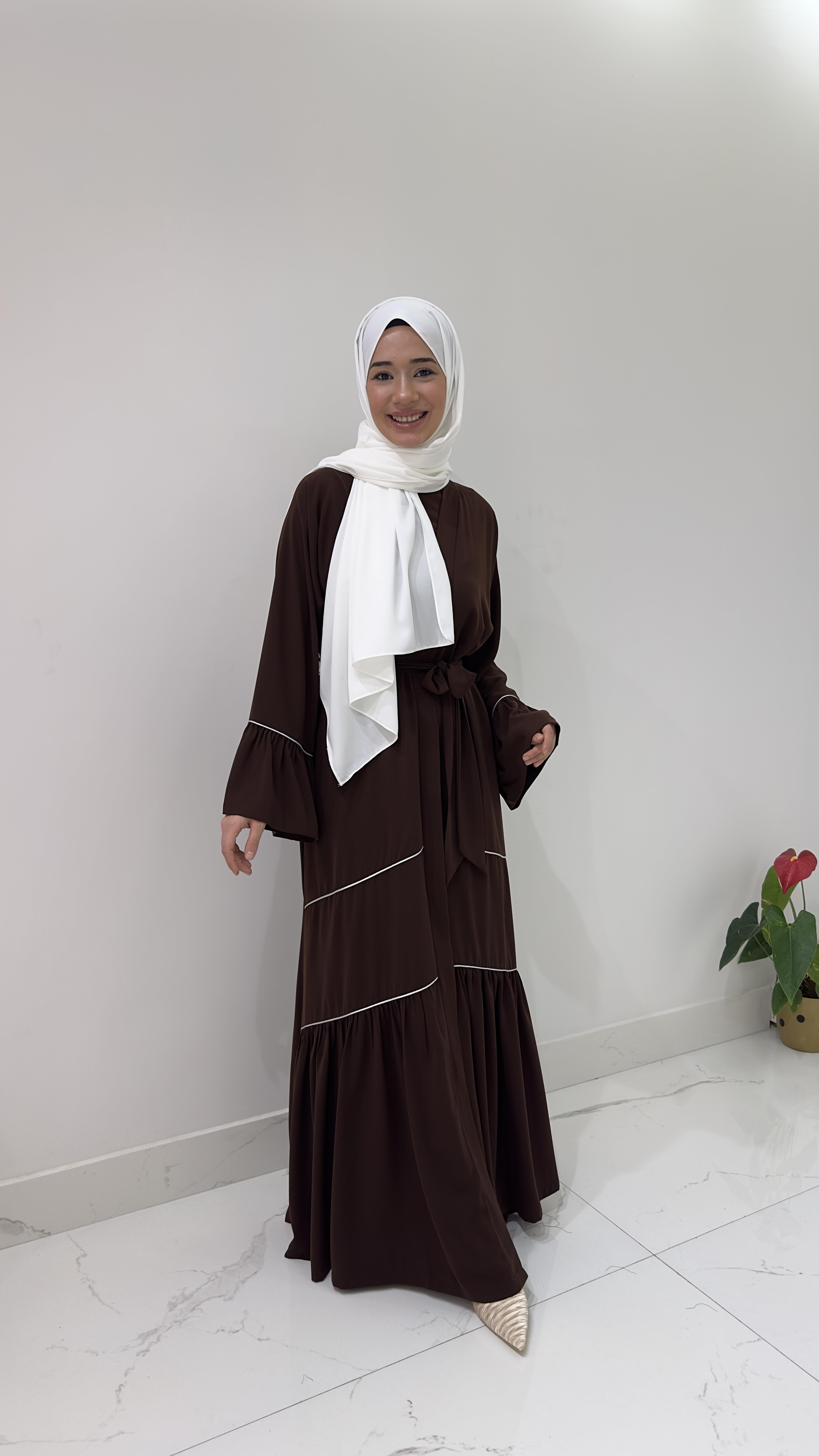 Dizde Biyeli Abaya - Siyah 