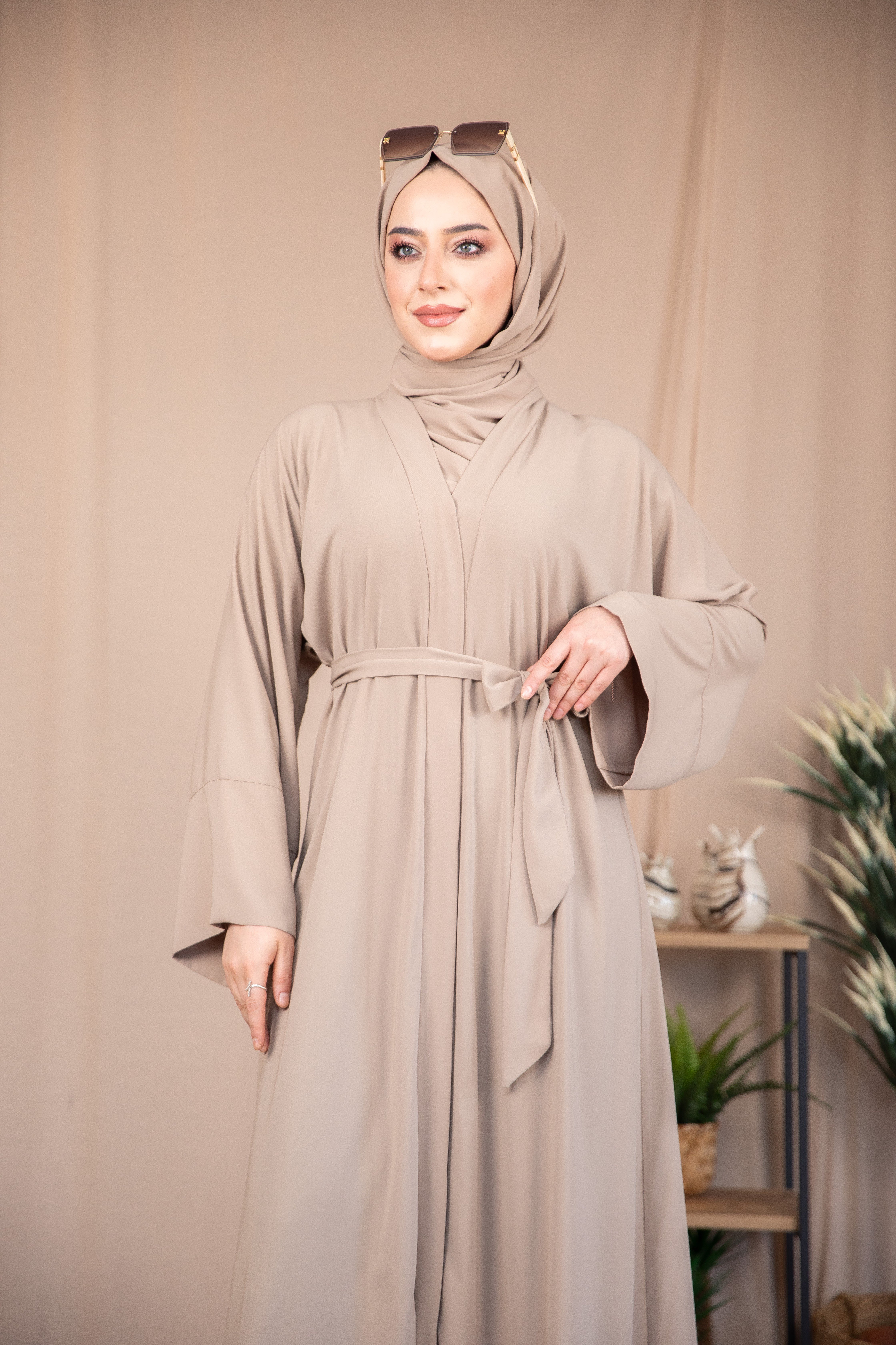 Düz Abaya - Bej 