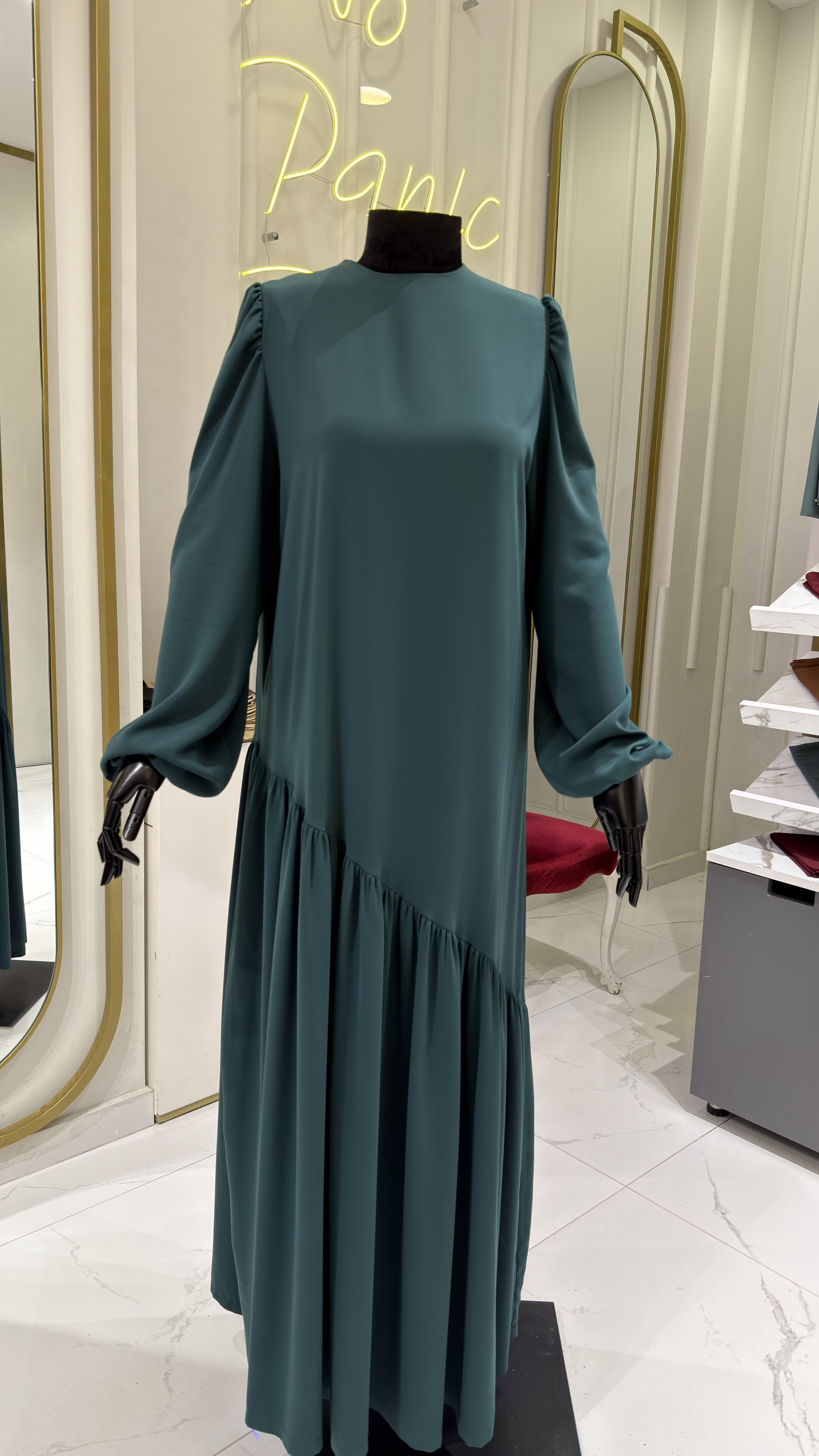 Neva Elbise - Petrol Yeşili