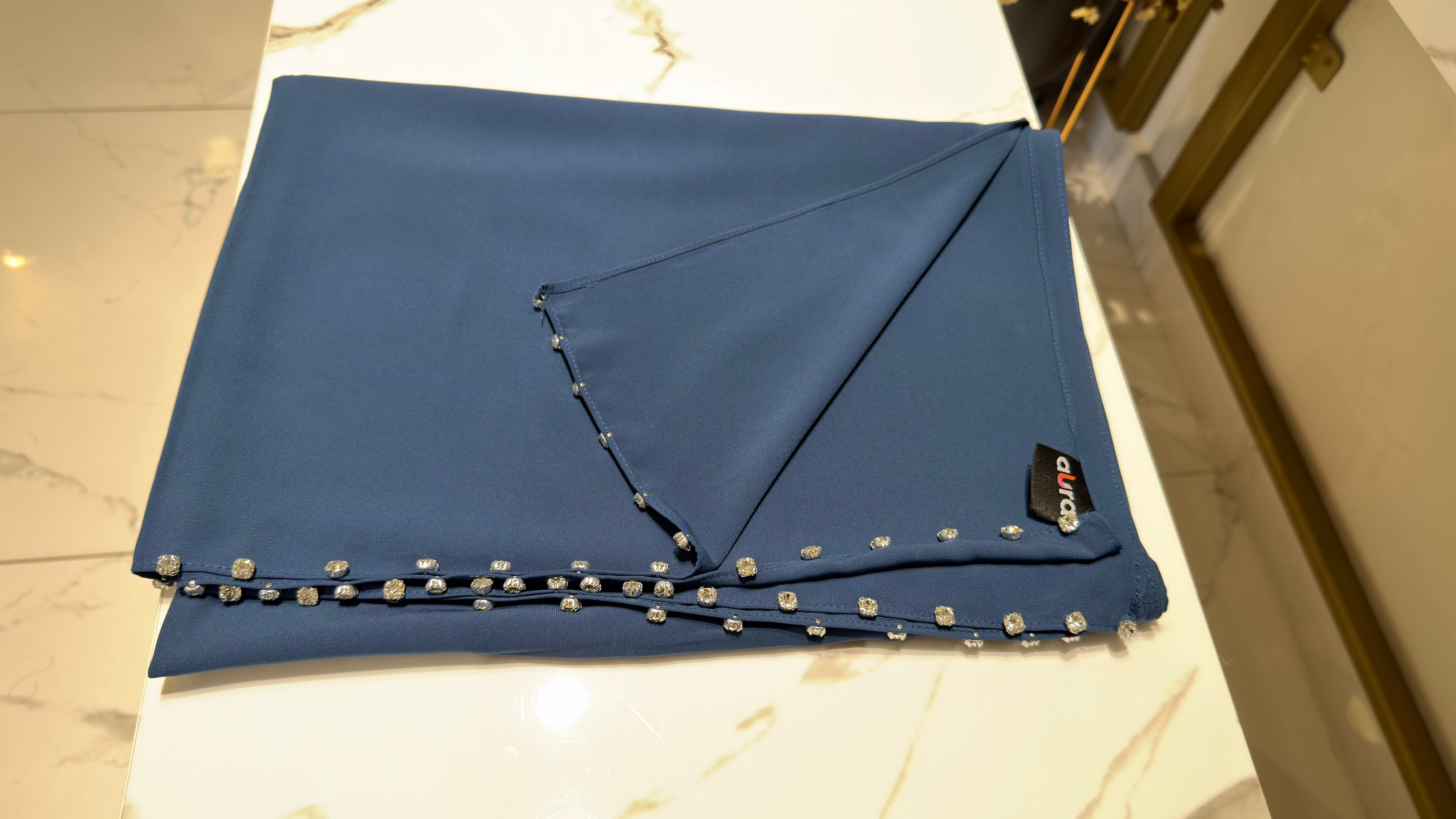 Taşlı Şal - İndigo