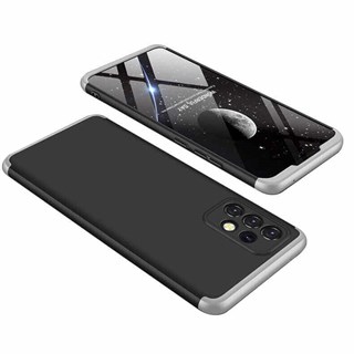 Samsung Galaxy A32 360 Derece Kılıf Tam Koruma Siyah Gri