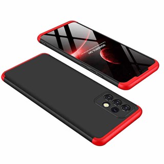 Samsung Galaxy A32 360 Derece Kılıf Tam Koruma Siyah Kırmızı