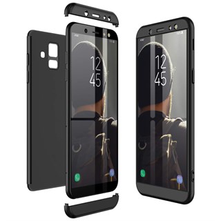 Samsung Galaxy A6 Plus 2018 360 Tam Koruma 3 Parça Siyah Rubber Kılıf |  Ücretsiz Kargo