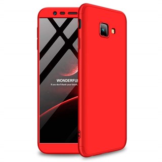 Samsung Galaxy J4 Plus 360 Tam Koruma 3 Parça Kırmızı Rubber Kılıf |  Ücretsiz Kargo