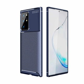 Samsung Galaxy Note 20 Ultra Titan Karbon Silikon Kılıf Lacivert
