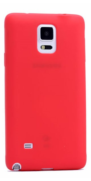 Samsung Galaxy Note 4 İnce Mat Esnek Kırmızı Silikon Kılıf | Ücretsiz Kargo