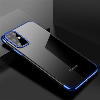 Samsung Galaxy S20 Plus Renkli Lazer Silikon Kılıf Kapak Mavi