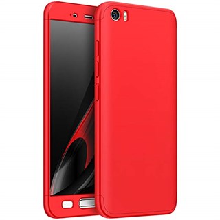 Xiaomi Redmi 4X 360 Tam Koruma 3 Parça Kırmızı Rubber Kılıf