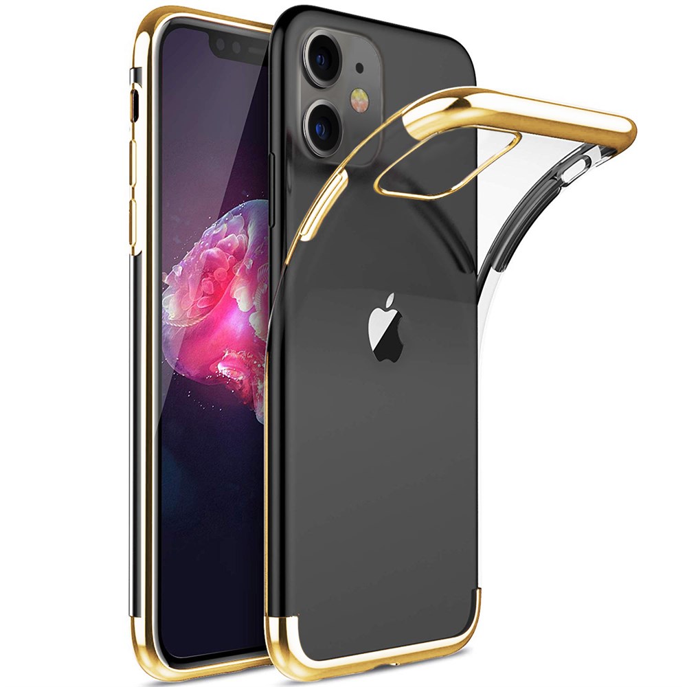 Apple iPhone 11 Renkli Lazer Silikon Kılıf Kapak Gold(Altın) Ücretsiz Kargo