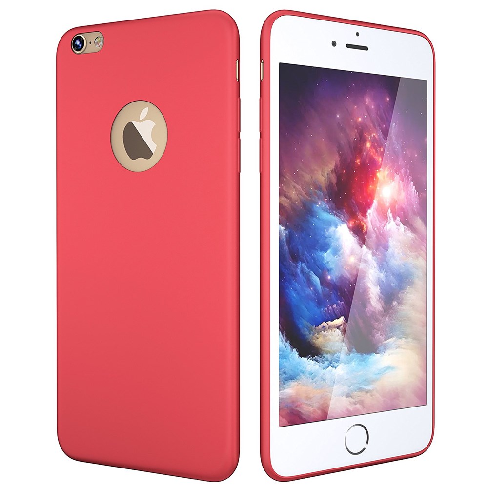 Apple iPhone 6 6S Plus İnce Mat Esnek Kırmızı Silikon Kılıf | Ücretsiz Kargo
