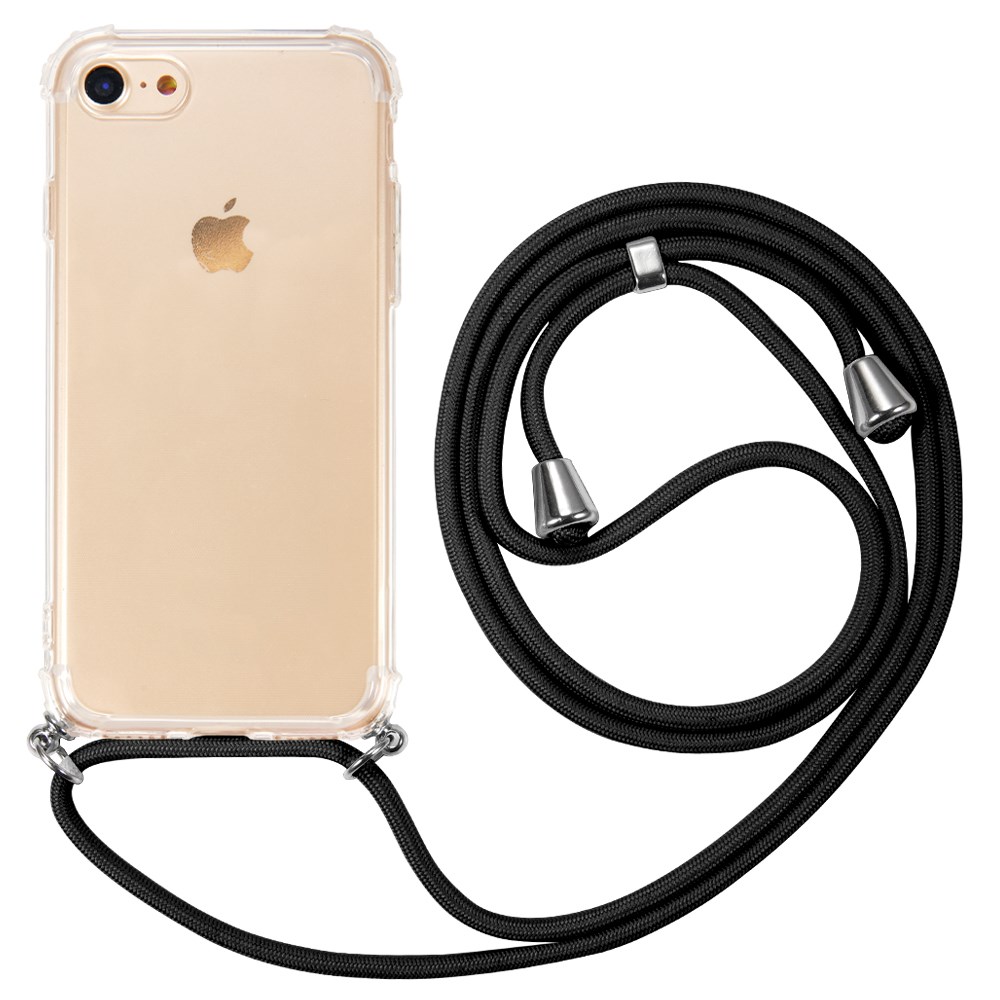 Apple iPhone 7 Boyun Askılı Köşe Korumalı Siyah | Ücretsiz Kargo