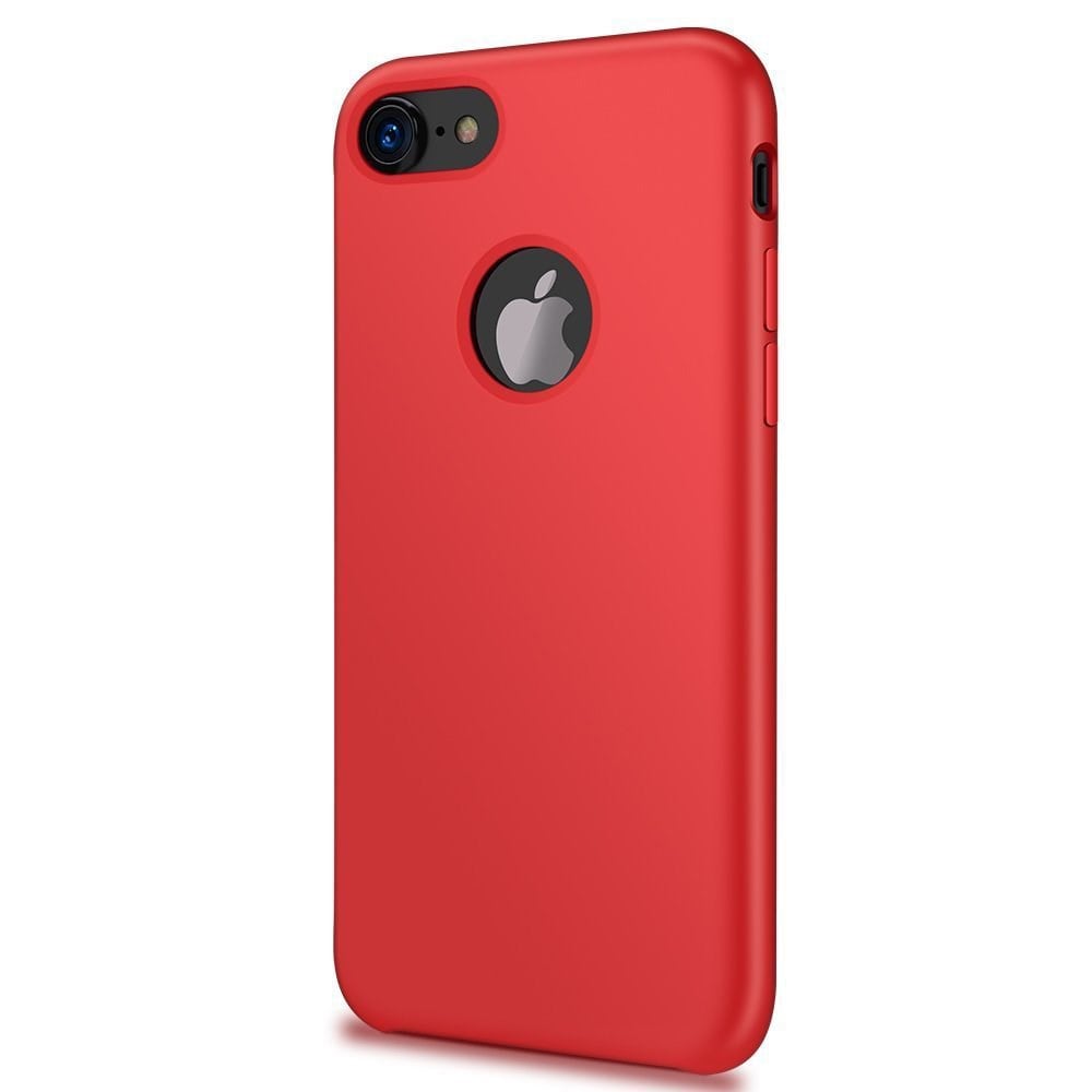 Apple iPhone 7 İnce Mat Esnek Kırmızı Silikon Kılıf | Ücretsiz Kargo