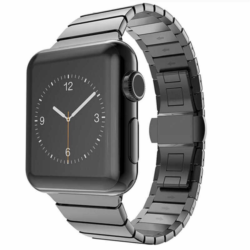 Apple Watch 42mm Metal Hasır Baklalı Kordon Siyah | Ücretsiz Kargo