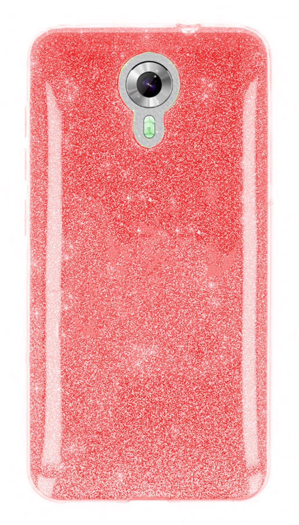 General Mobile Android One 4G Parlak Rosy Kırmızı Simli Silikon Kılıf |  Ücretsiz Kargo