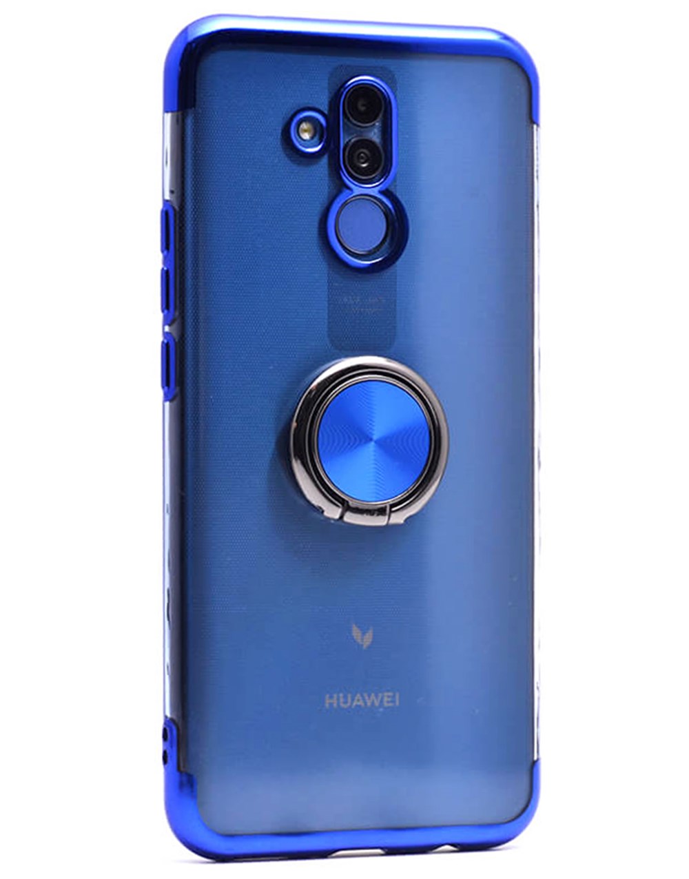 Huawei Mate 10 Lite Yüzüklü Boyalı Lazer Silikon Mavi Kılıf | Ücretsiz Kargo