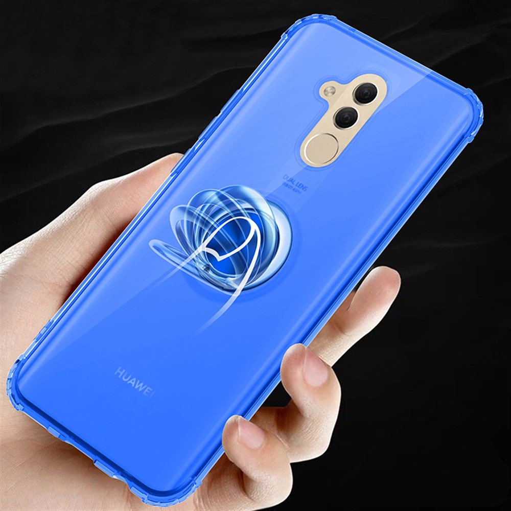 Huawei Mate 20 Lite Yüzüklü Mıknatıslı Renkli Silikon Kılıf Mavi | Ücretsiz  Kargo