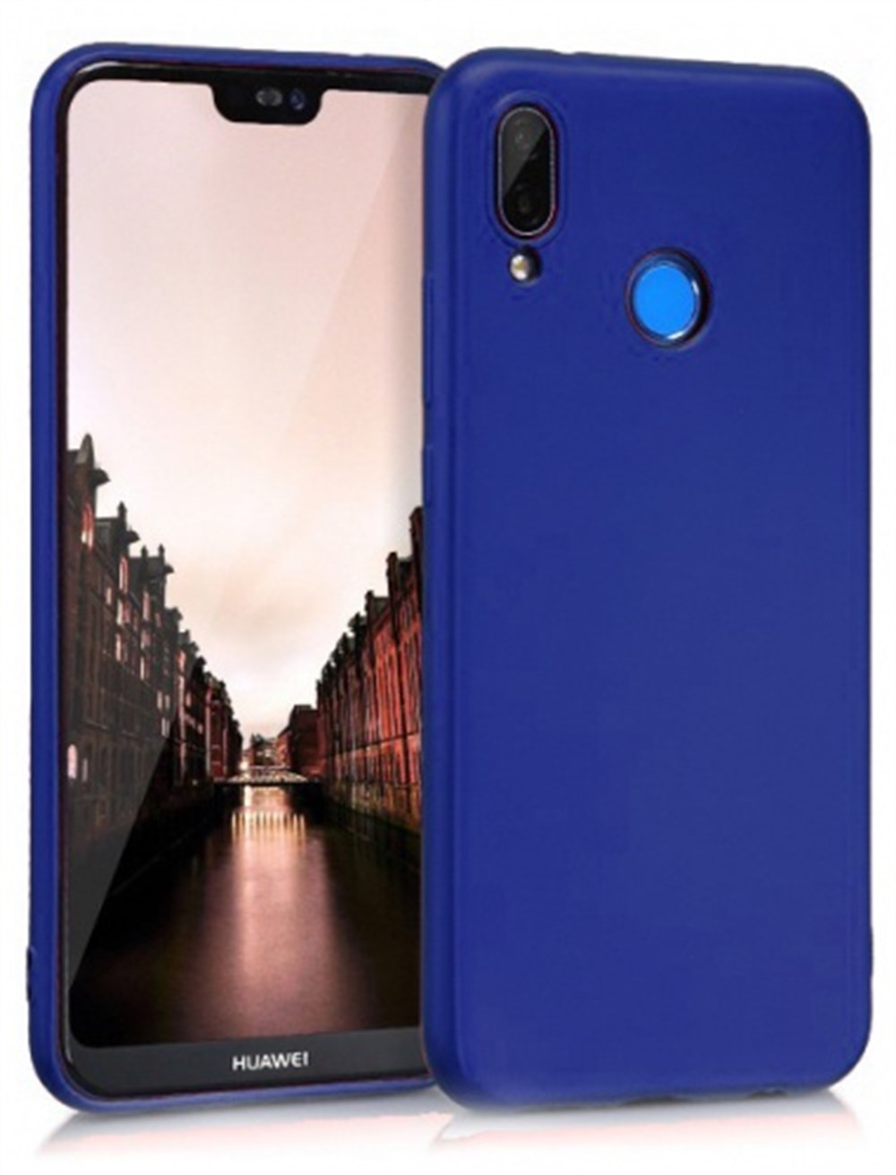 Huawei P20 Lite İnce Mat Esnek Lacivert Silikon Kılıf | Ücretsiz Kargo