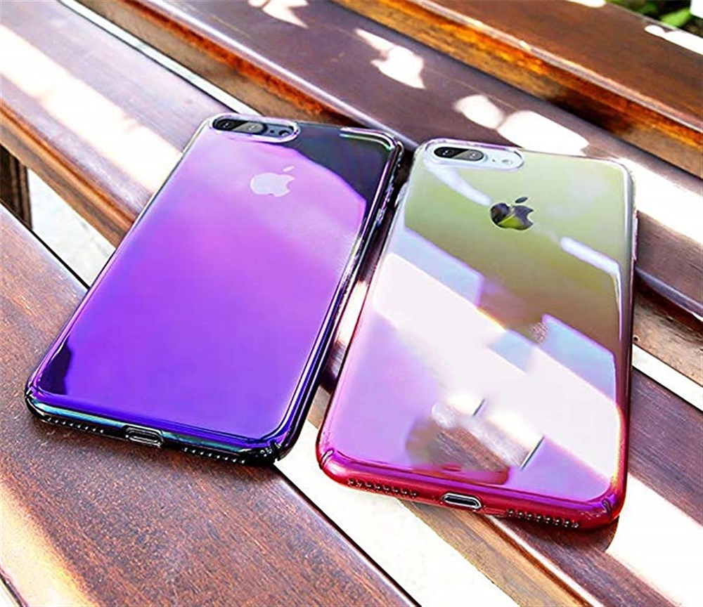 iPhone 8 Renk Geçişli Kapak Pembe Kılıf | Ücretsiz Kargo