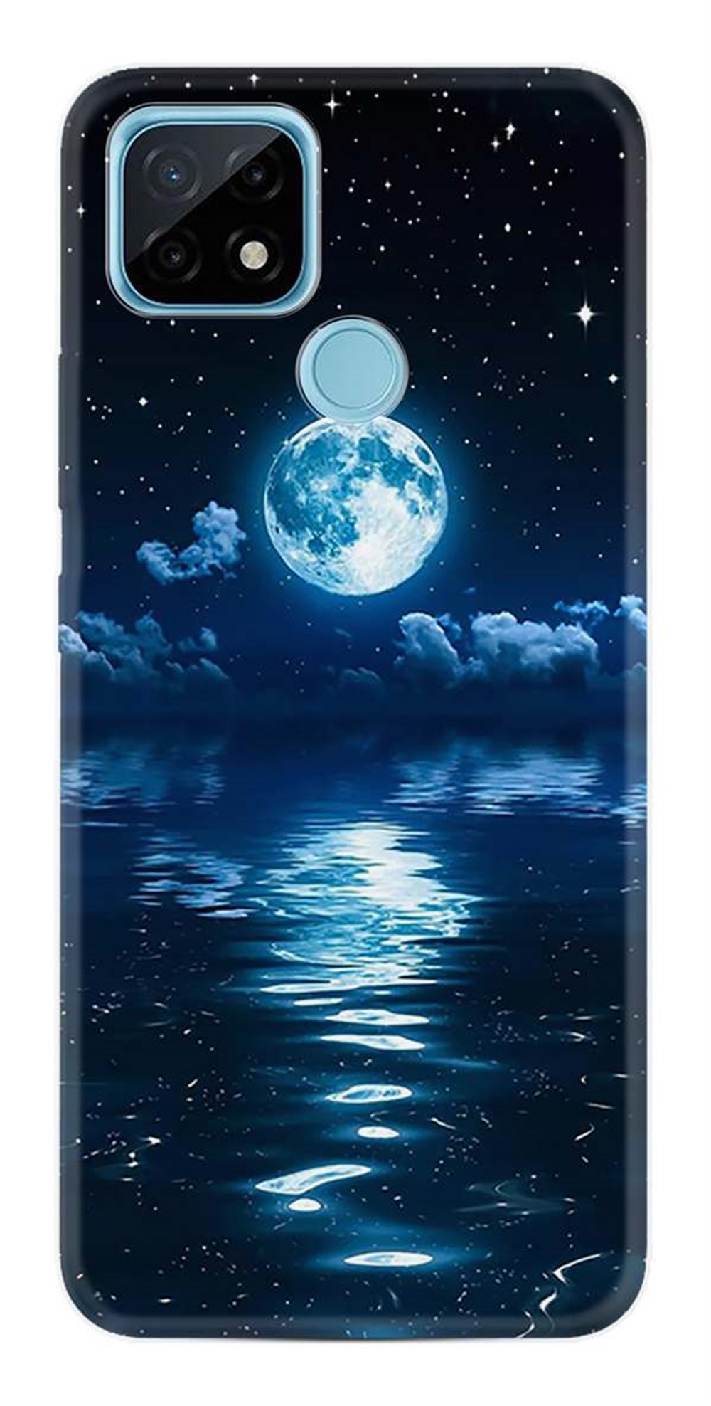 Realme C21 Desenli Silikon Kılıf Night Moon