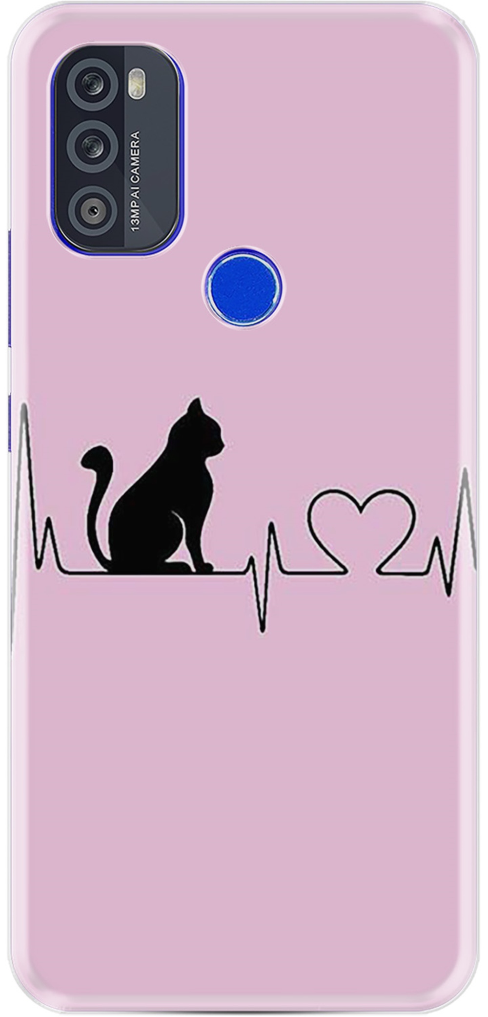 Reeder P13 Blue Max Pro 256GB Kılıfları Desenli Baskılı Silikon Kılıf Pink  Cat Heart 1303
