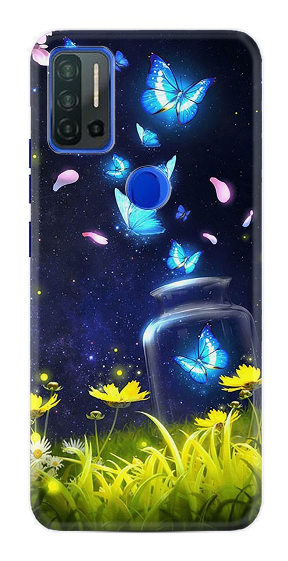 Reeder P13 Blue Max Pro Desenli Silikon Kılıf Neon Butterflys