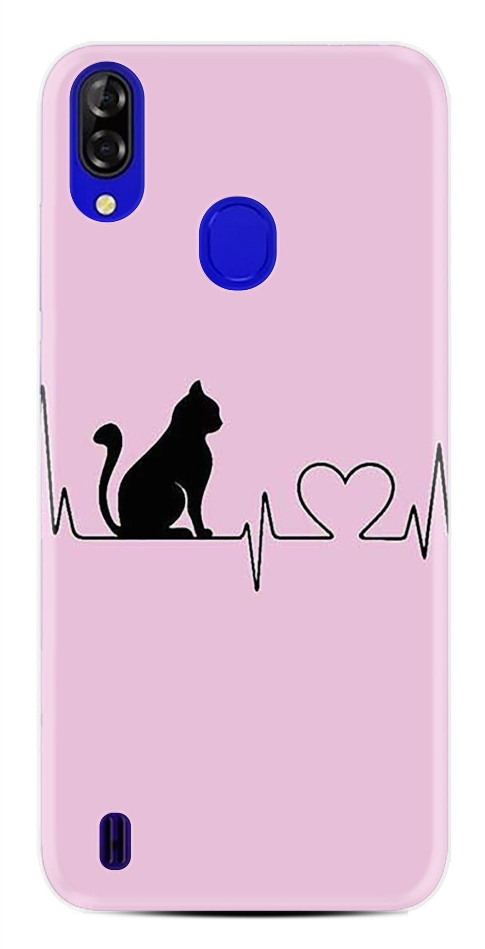 Reeder P13 Blue Plus Kılıf Desenli Silikon Pink Cat Heart