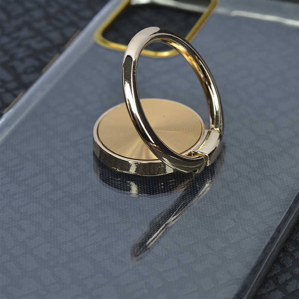 Samsung Galaxy A51 Kılıf Yüzüklü Boyalı Lazer Silikon Altın | Ücretsiz Kargo