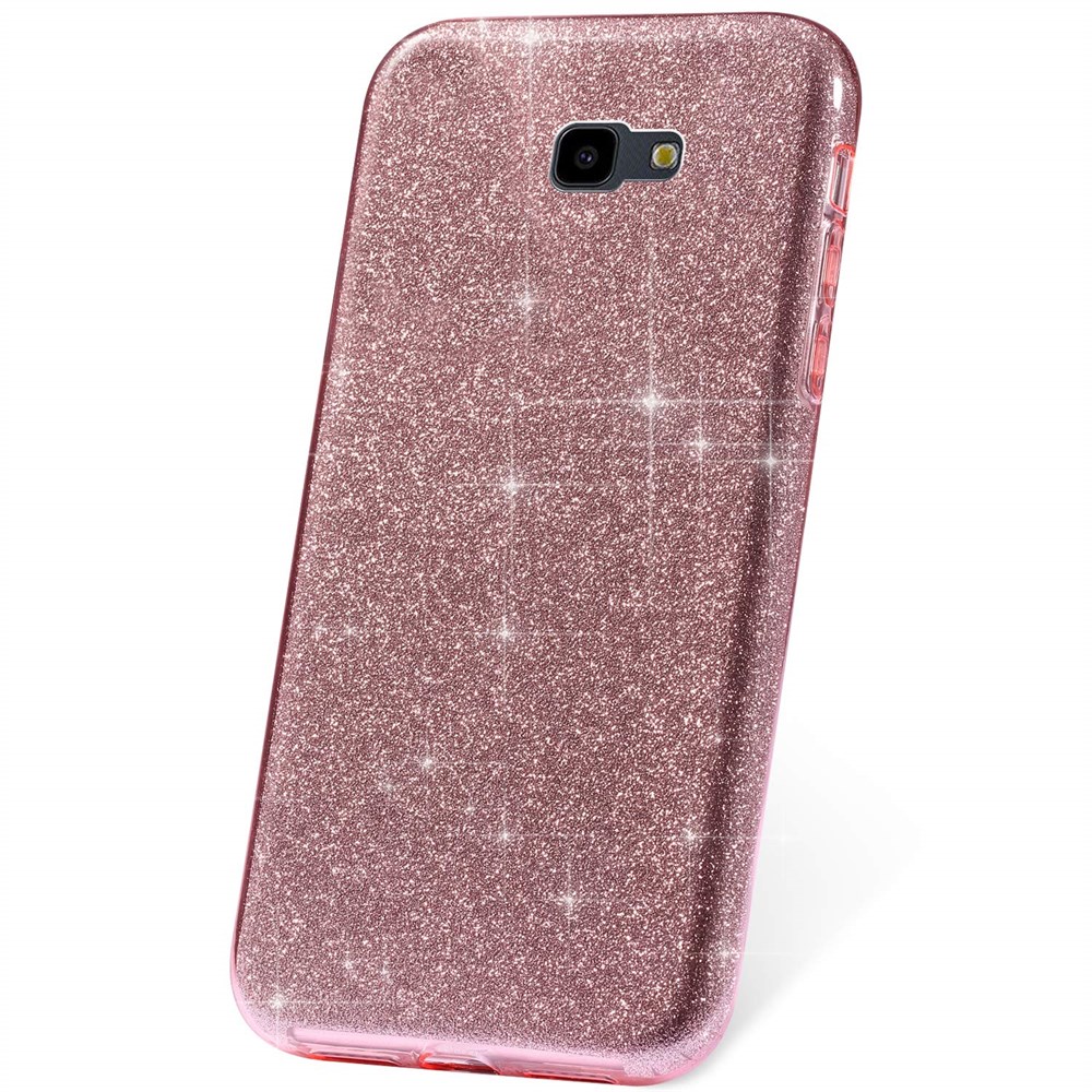 Samsung Galaxy A7 2016 Parlak Rosy Rose Gold (Bakır) Simli Silikon Kılıf |  Ücretsiz Kargo